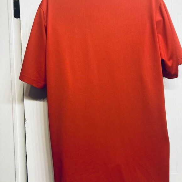 Peter Millar Men's Golf Polo Short Sleeve Collared Shirt Size Large Red CP Logo - Picture 2 of 7